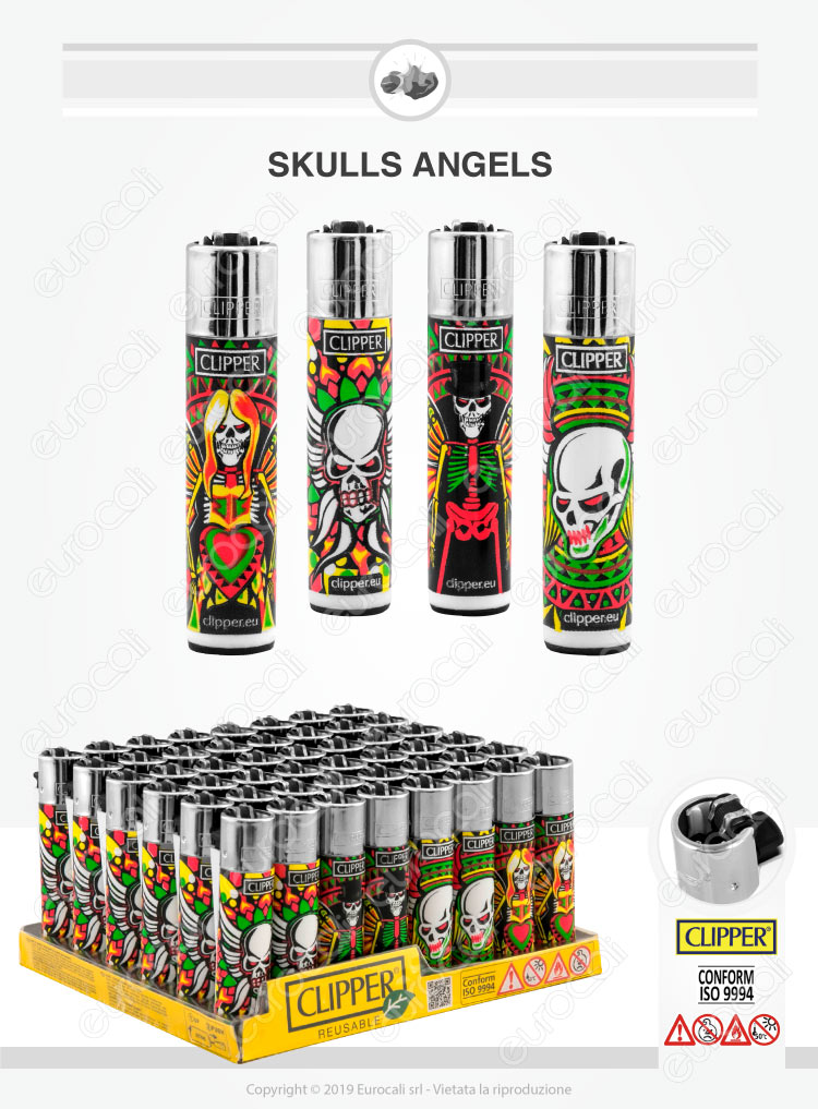 Clipper Large Fantasia Skulls Angels - 4 Accendini