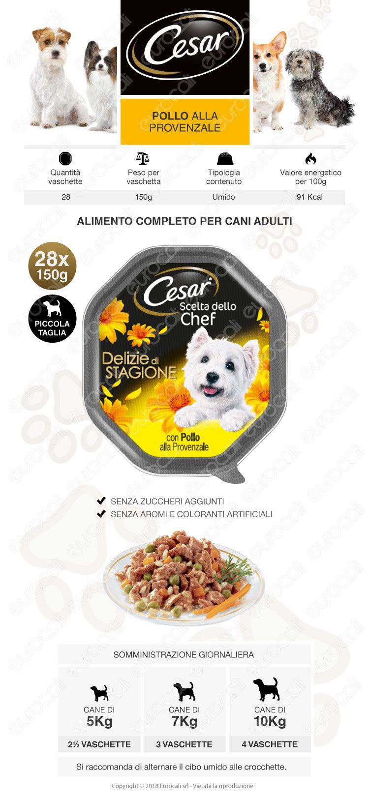 Cesar Scelta dello Chef per Cani Delizie di Stagione 42 Vaschette da