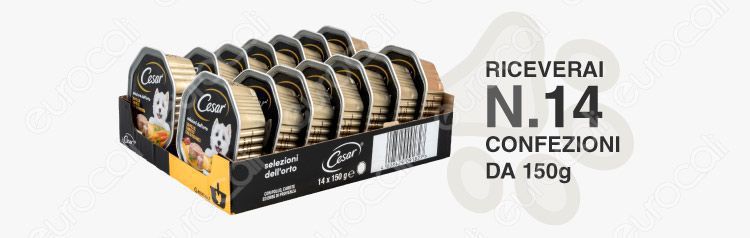 Cesar Selezione dell'Orto Pollo Carote Erbe di Provenza 14 Vaschette da 150g