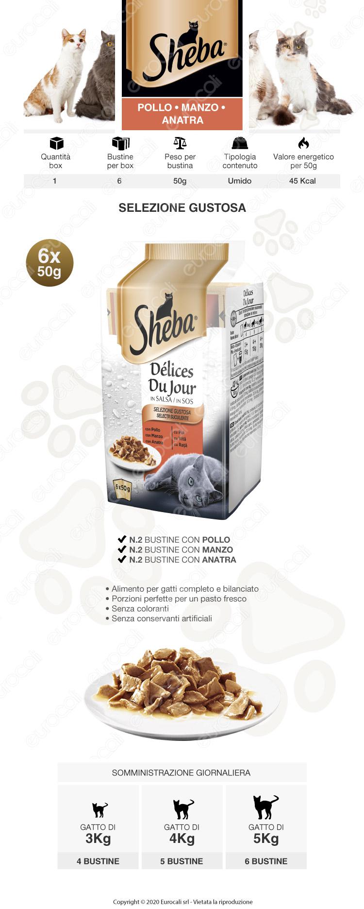 Cibo per Gatti sheba selezione gustosa pollo manzo anatra