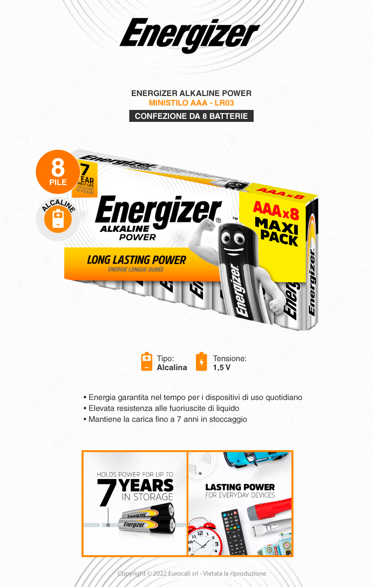 energizer alkaline power ministilo aaa 8 batterie