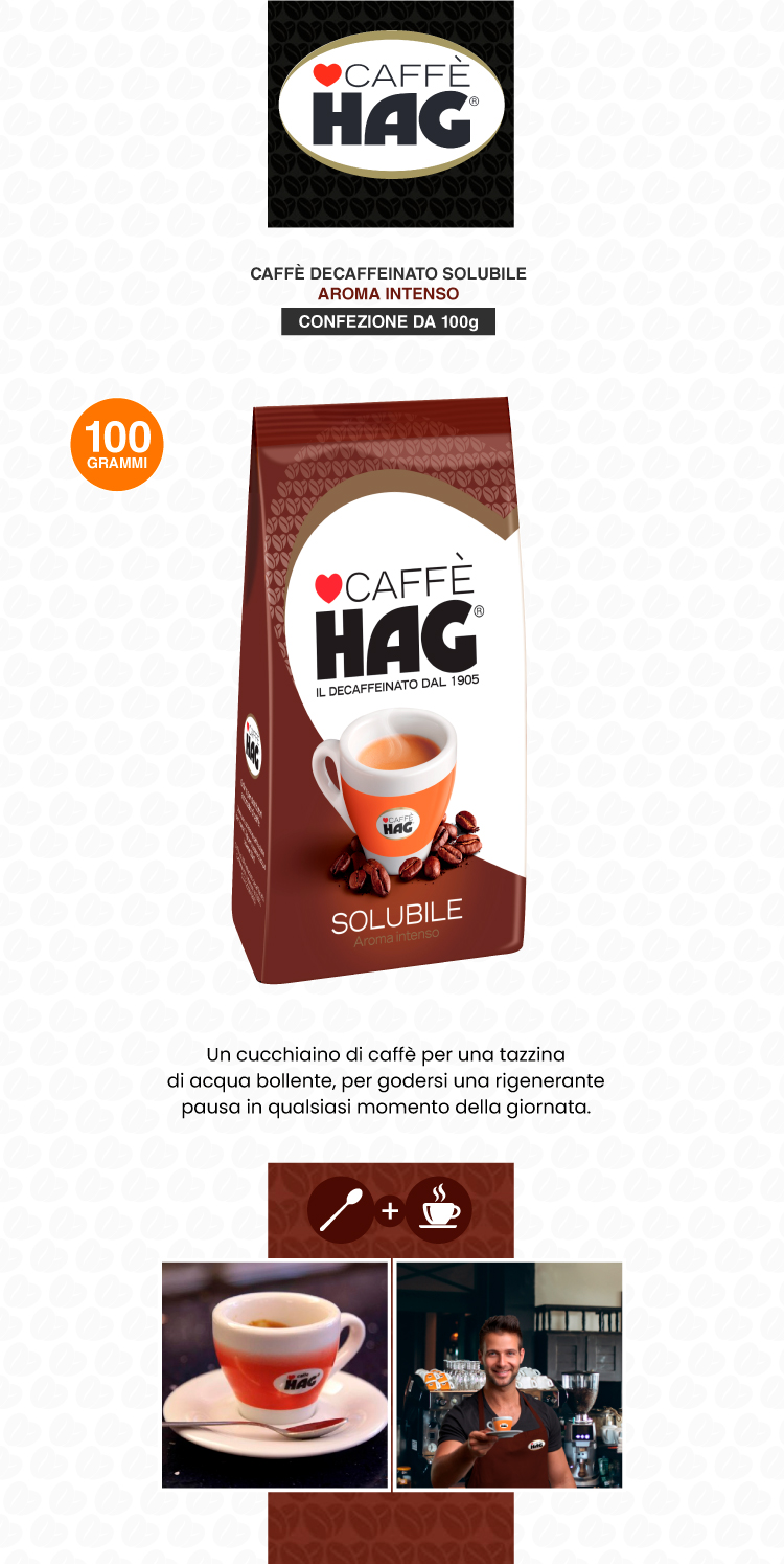 Hag Caffè Decaffeinato Solubile Aroma Intenso