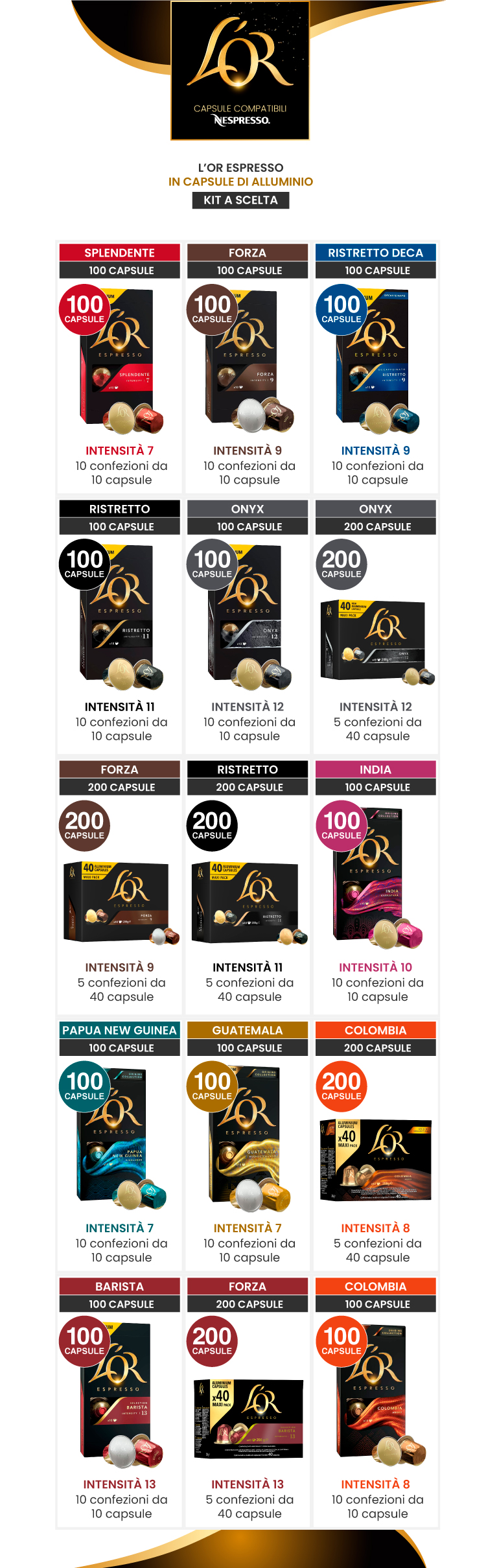 L'OR Forza Maxi Pack - 40 Capsule per Nespresso per 12,99 €