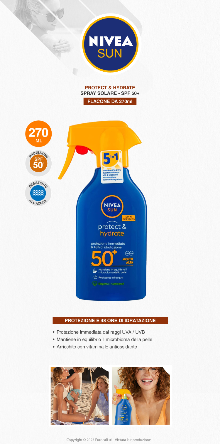 Nivea Sun Protect & Hydrate SPF 50+ crema solare spray idratante 48h 270ml