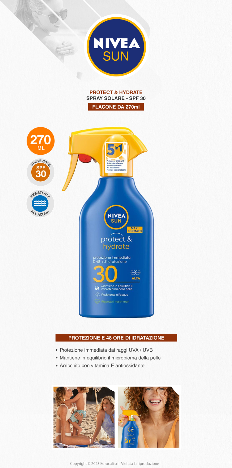 Nivea Sun Protect & Hydrate SPF 30 crema solare spray idratante 48h 270ml