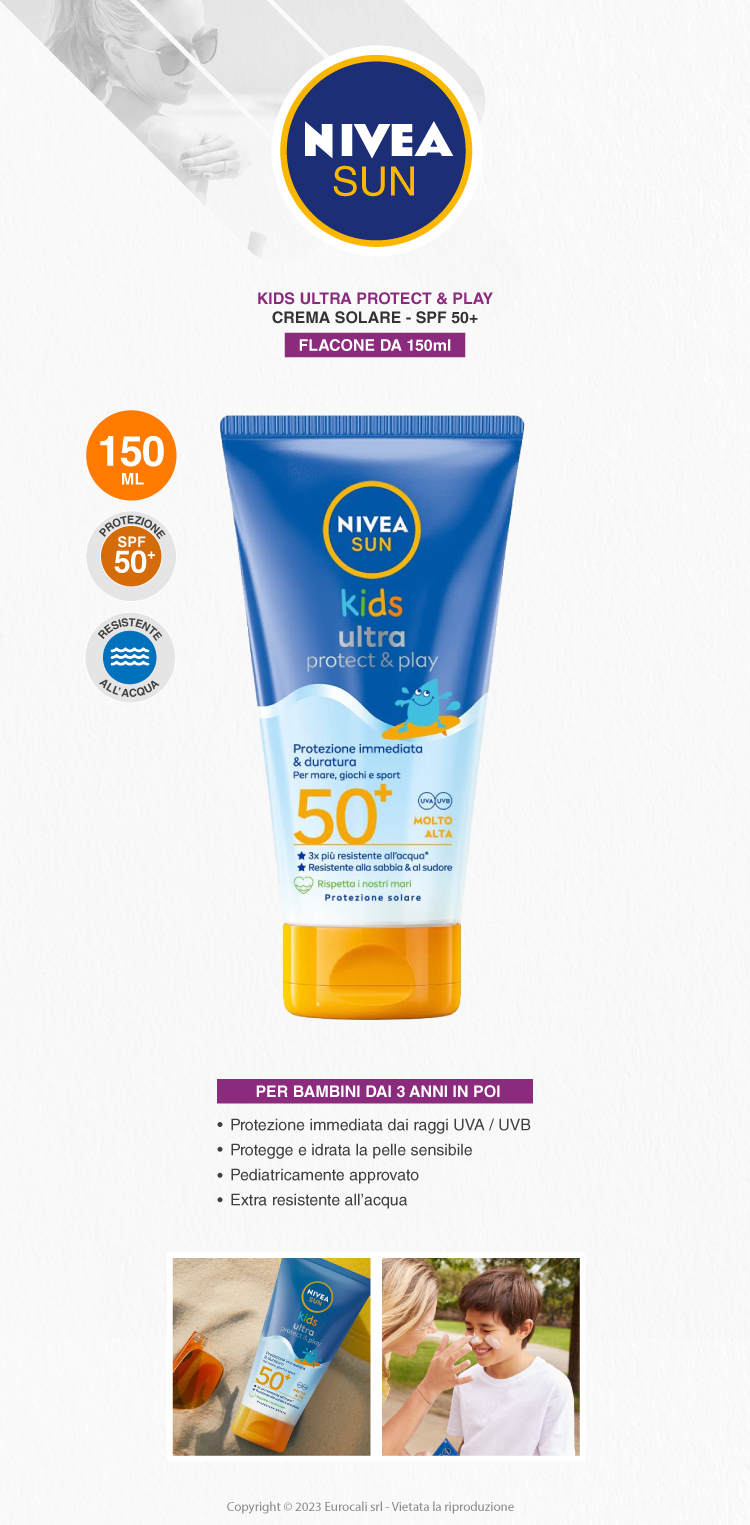 Nivea Sun Kids Ultra Protect & Play SPF 50+ crema solare bambini 150ml