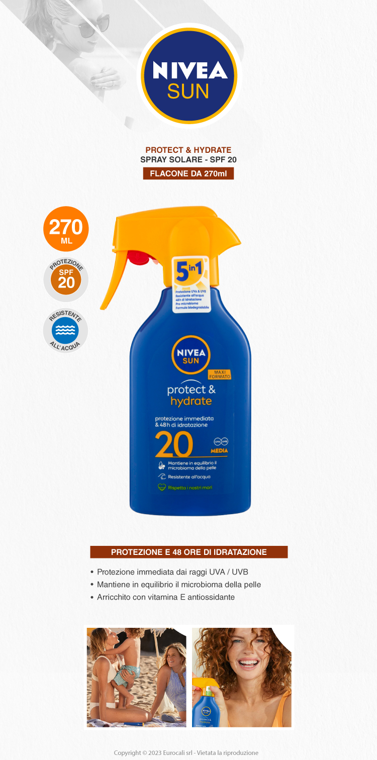 Nivea Sun Protect & Hydrate SPF 20 crema solare spray idratante 48h 270ml