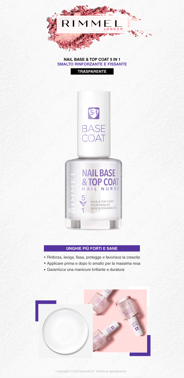 nail base & top coat 5in1 nail nurse smalto trasparente unghie