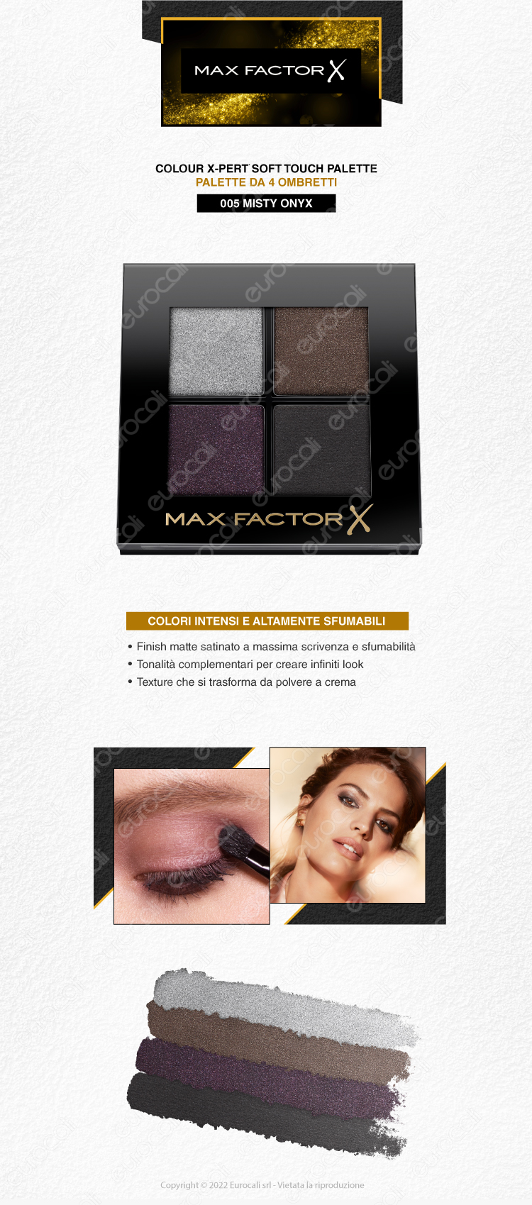 max factor palette ombretti 4 colori x-pert