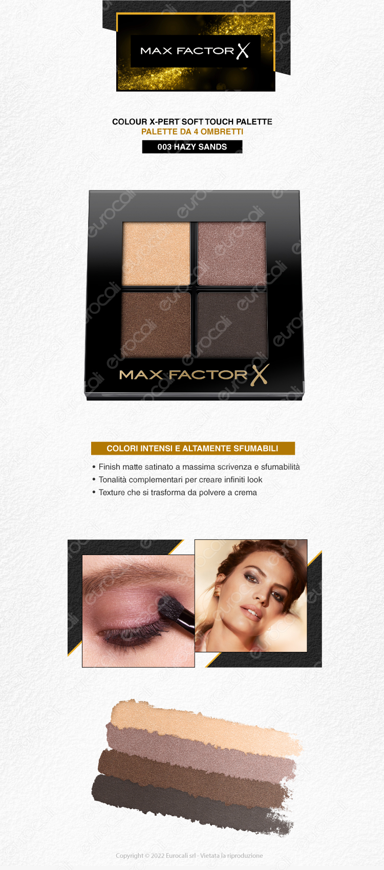 max factor palette ombretti 4 colori x-pert
