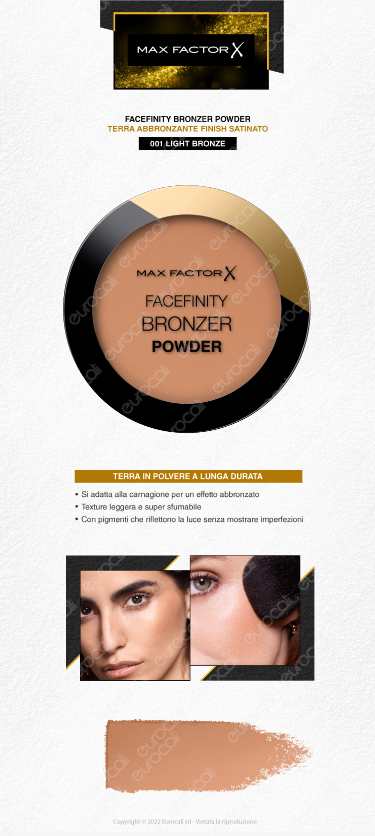 max factor facefinity bronzer powder terra abbronzante lunga tenuta 001 light bronze