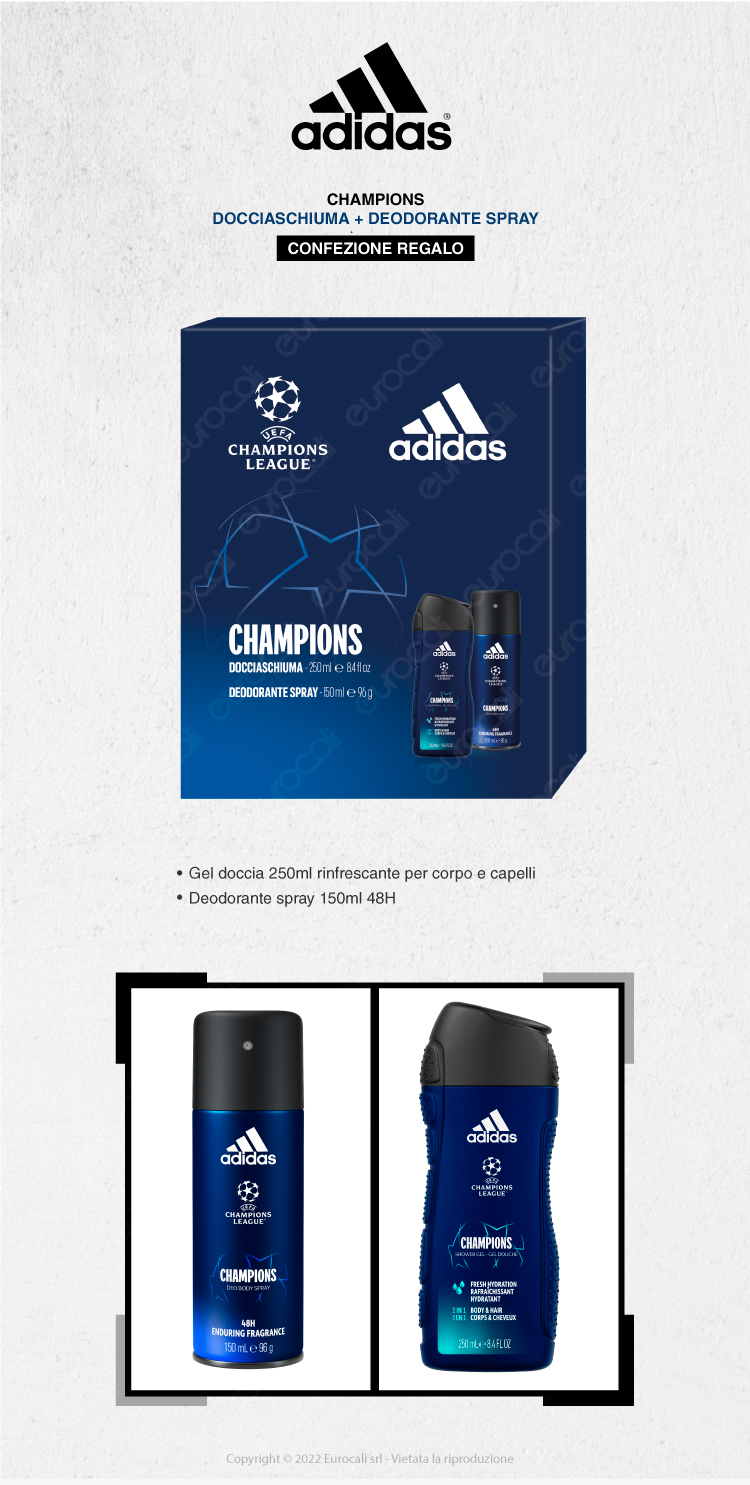 Adidas UEFA 8 Champions League Biagnoschiuma Idratante Deodorante Spray