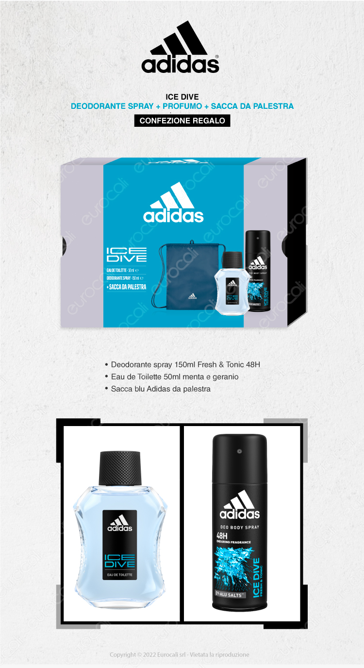 Adidas Ice Dive Confezione Regalo deodorante sacca profumo
