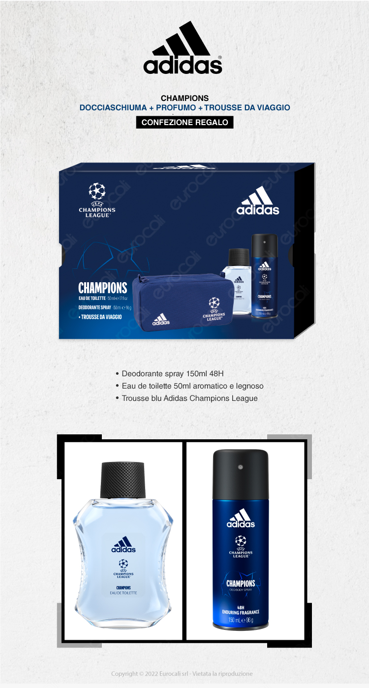 Adidas Uefa 8 Champions League Profumo Deodarante Confezione Regalo