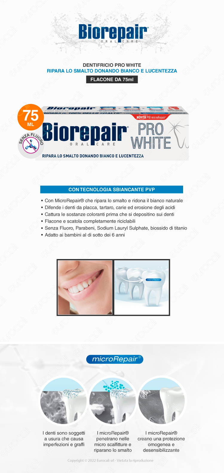 Biorepair dentifricio sbiancante pro white