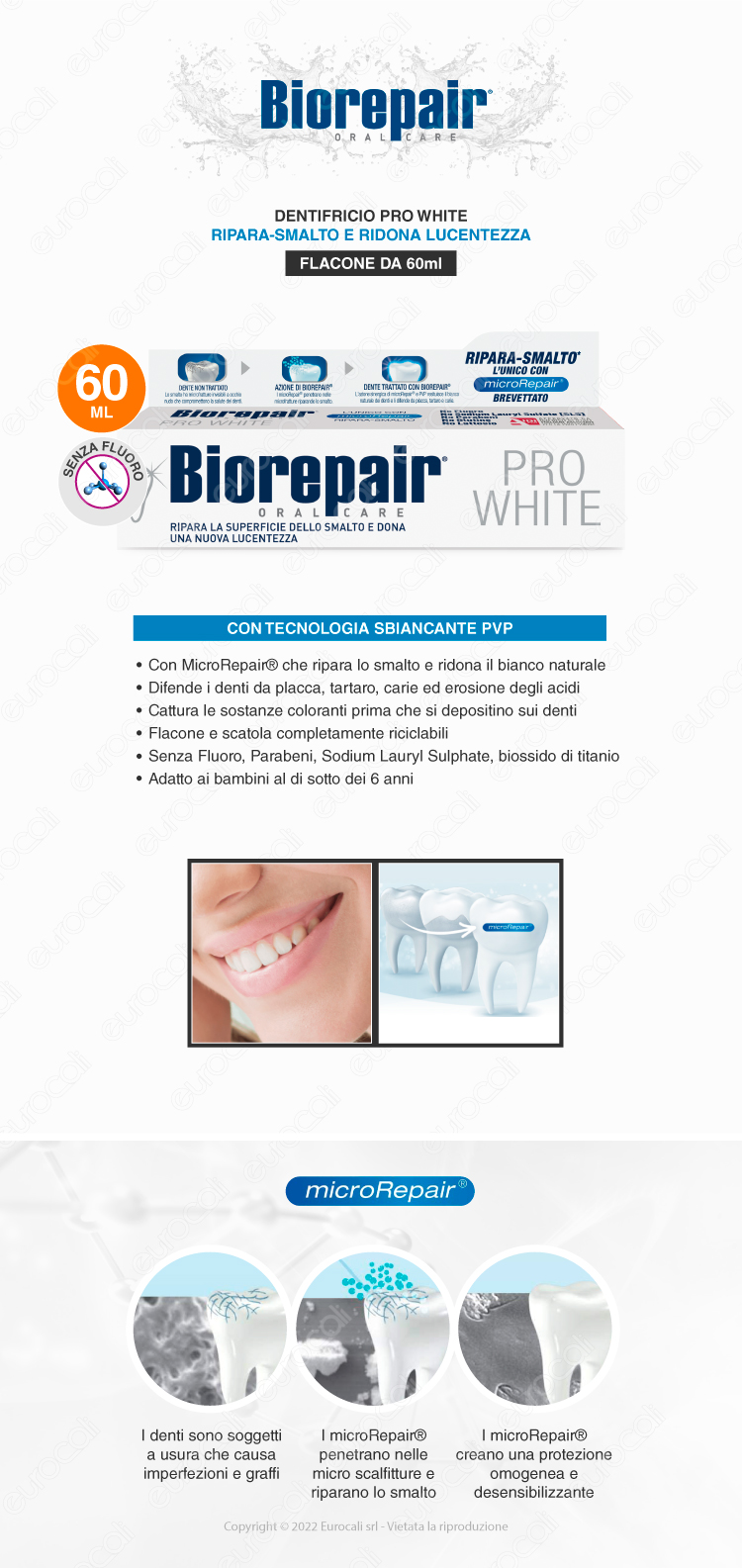 Biorepair dentifricio sbiancante pro white