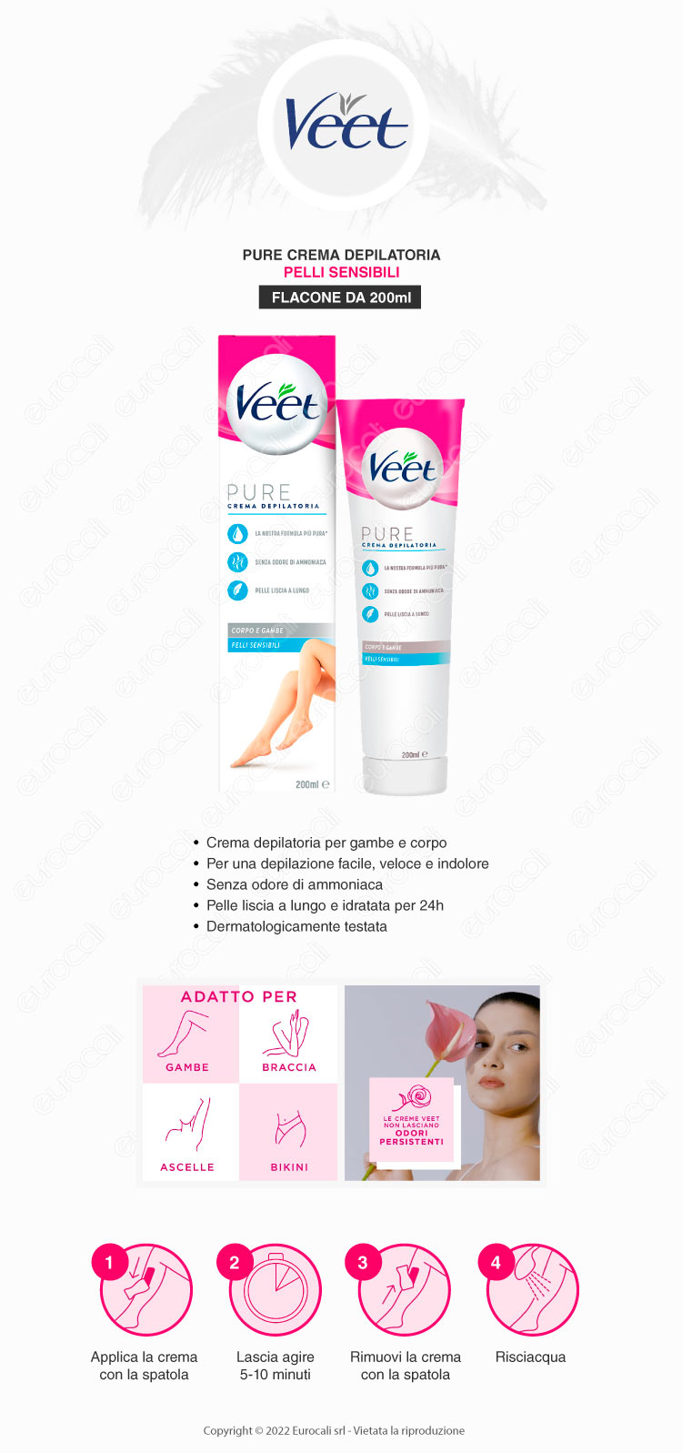 Veet Pure crema depilatoria pelli sensibili