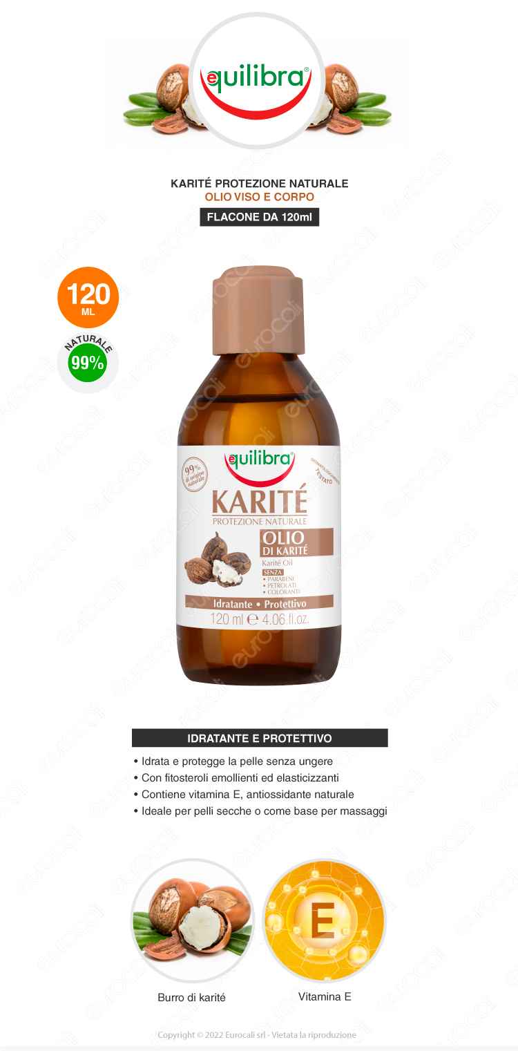 equilibra protezione naturale olio di karité idratante protettivo 120ml