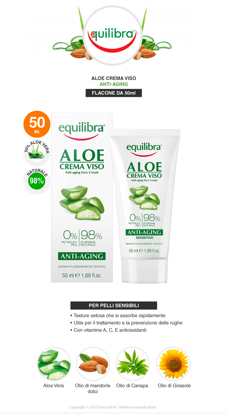 Equilibra Aloe Crema Viso Anti-Aging Sensitive 50ml
