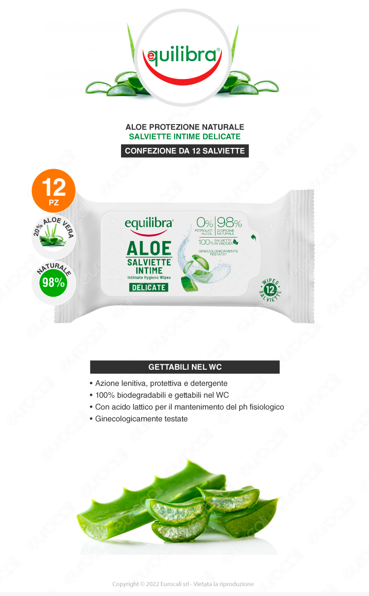 equilibra salviettine intime bio aloe calendula detergenti lenitive