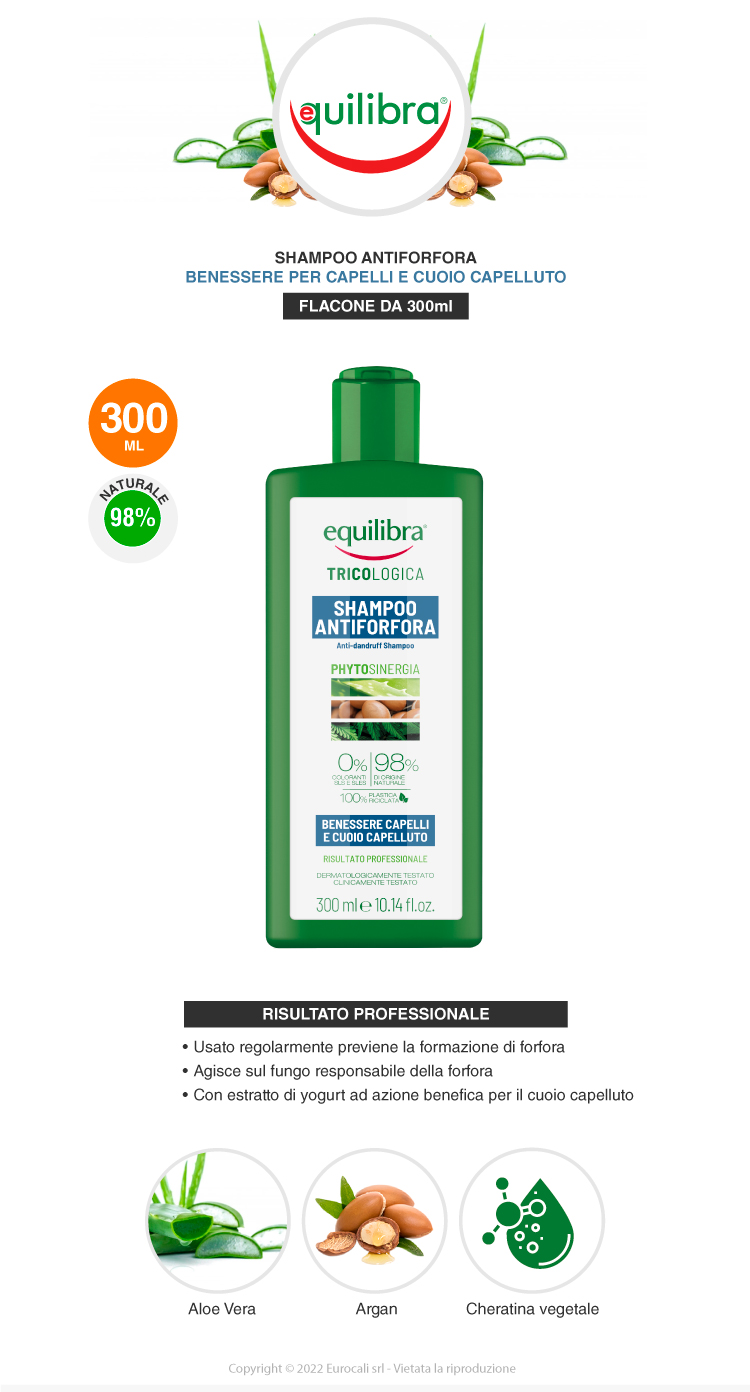 equilibra tricologica shampoo antiforfora phytosinergia 300ml