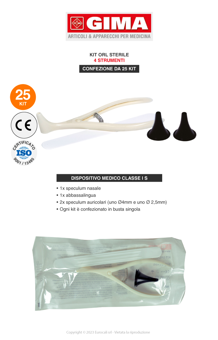 Gima kit ORL Sterili Confezione 25 kit