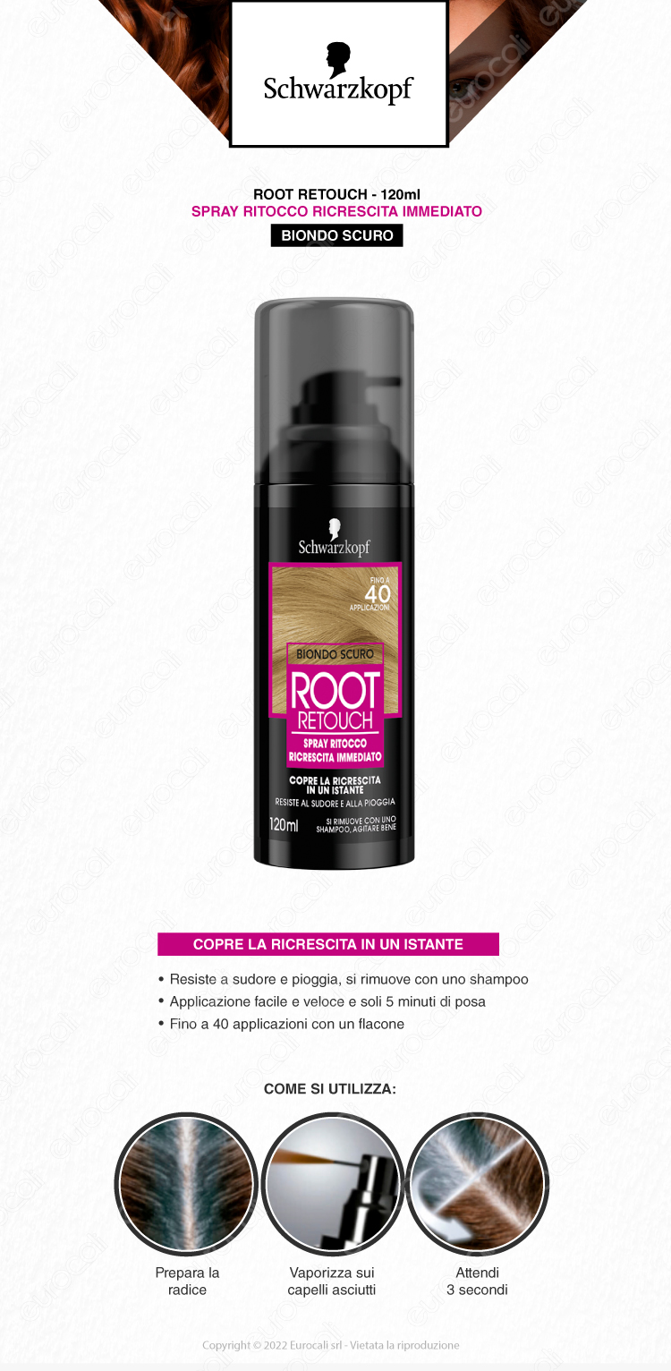 schwarzkopf root retouch biondo scuro spray 120ml