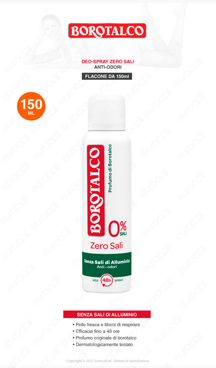 deodorante spray borotalco zero sali