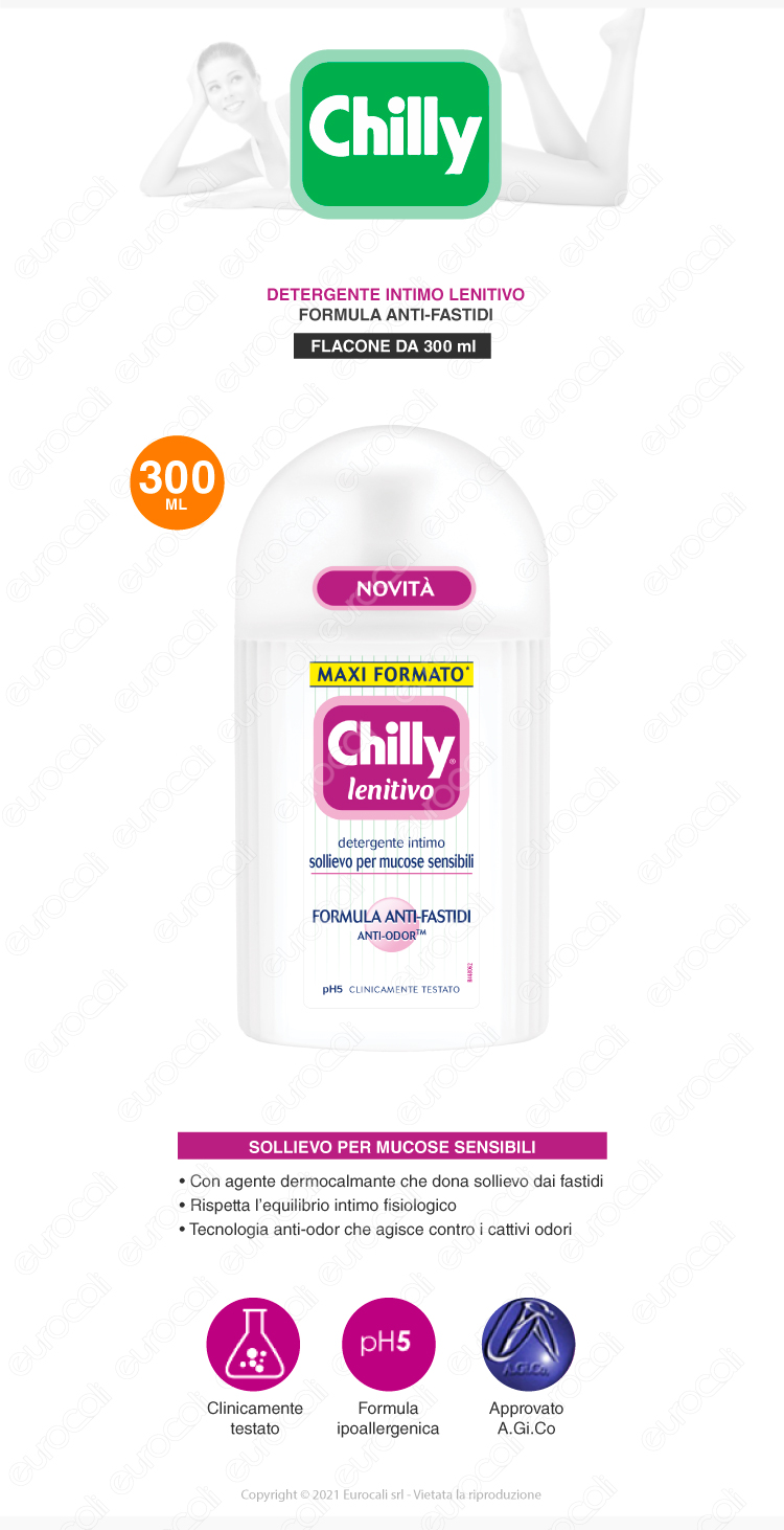 chilly gel detergente intimo formula lenitiva anti-odor pH5 300ml