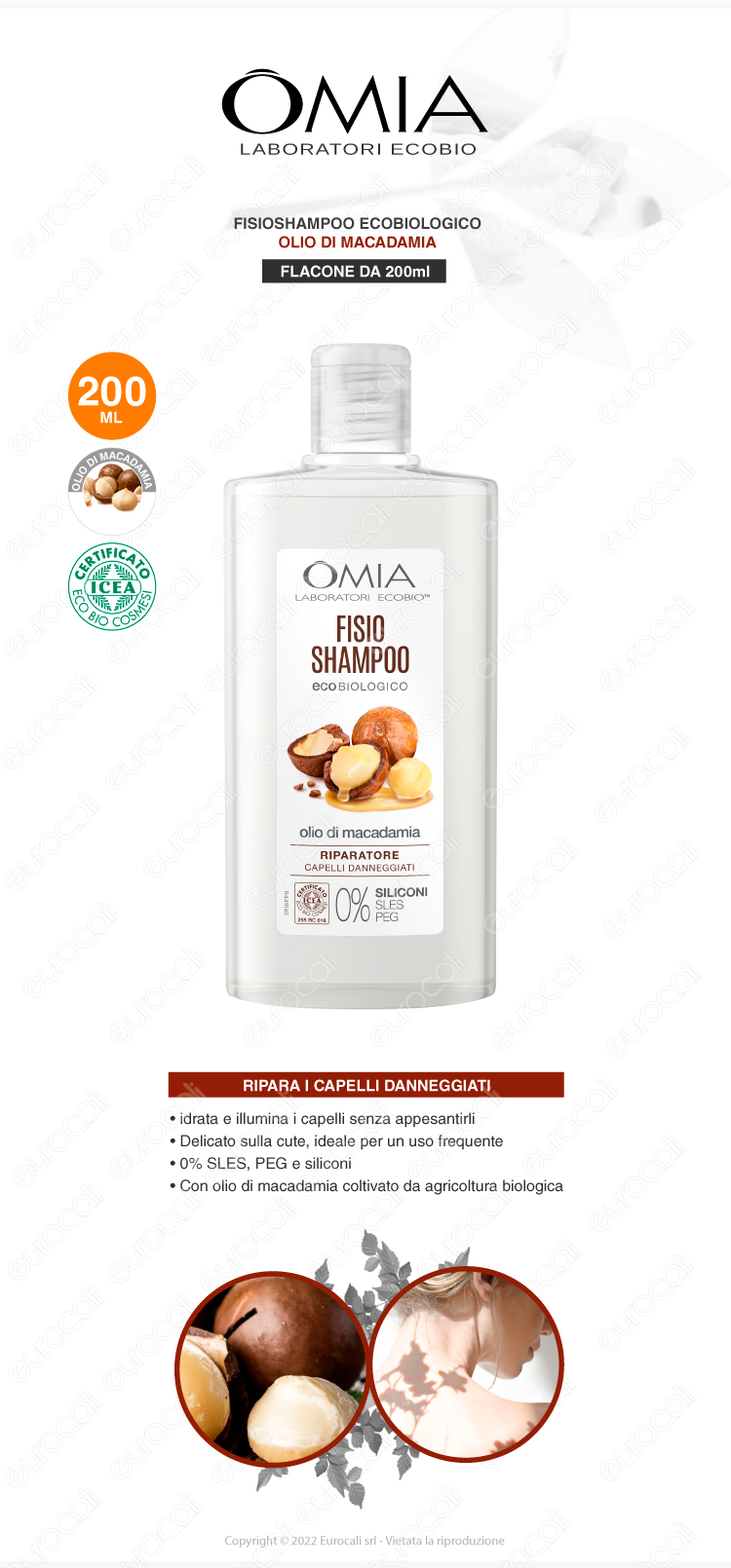 omia fisio shampoo ecobio macadamia 200ml