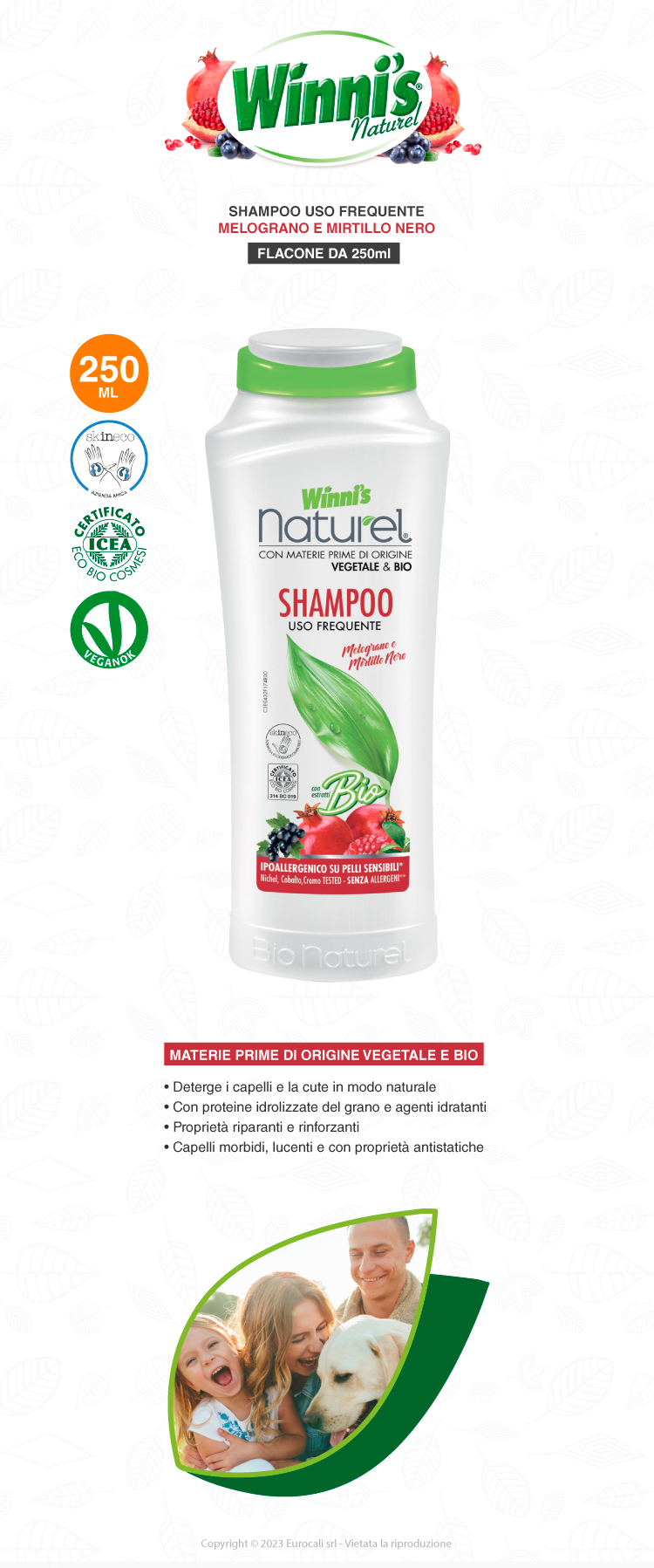 winni's naturel shampoo bio pompelmo e mirtillo nero 250ml