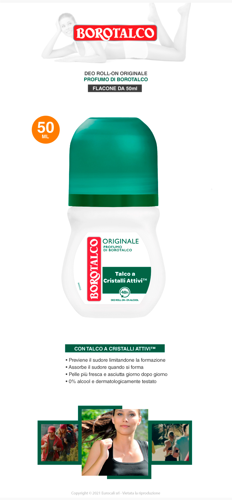 borotalco deodorante deo roll-on originale 50ml