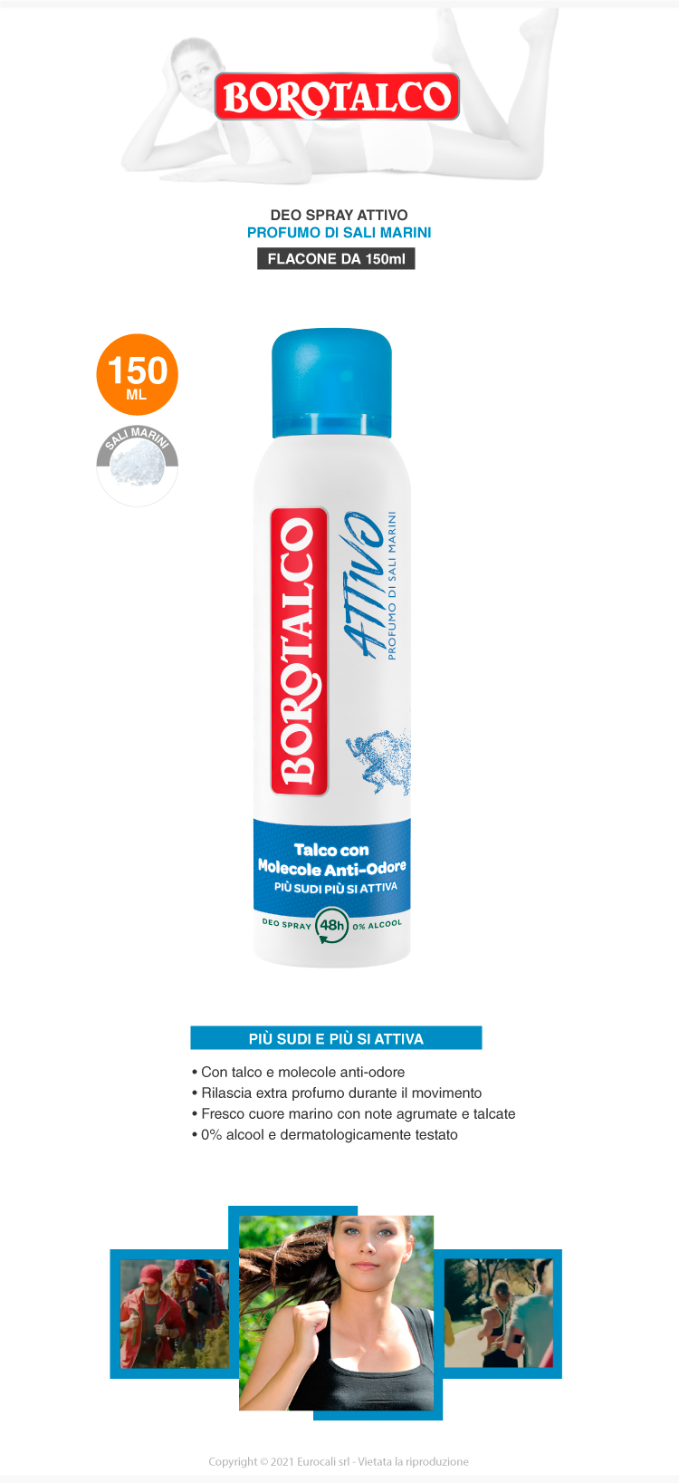 borotalco attivo deodorante deo spray 150ml