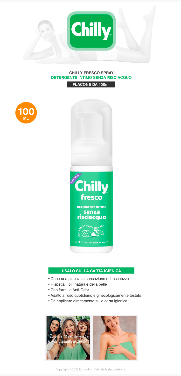 Chilly Fresco Detergente Intimo Senza Risciacquo pH 5 Anti-Odor 100ml