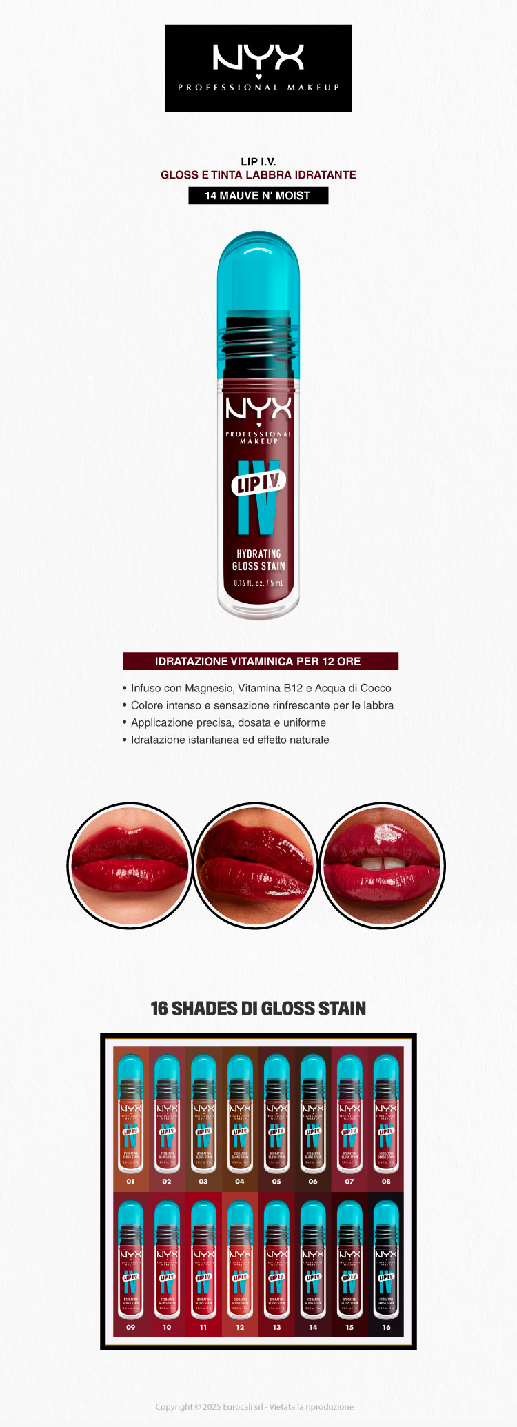 NYX Professional Makeup Lip I.V. Gloss Stain 14 Mauve N' Moist 5ml