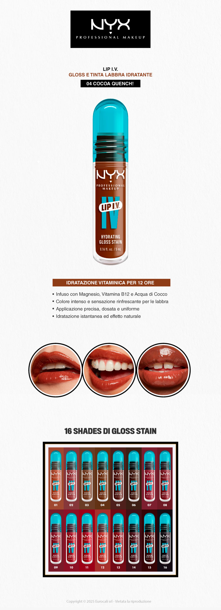 NYX Professional Makeup Lip I.V. Gloss Stain 04 Cocoa Quench! 5ml