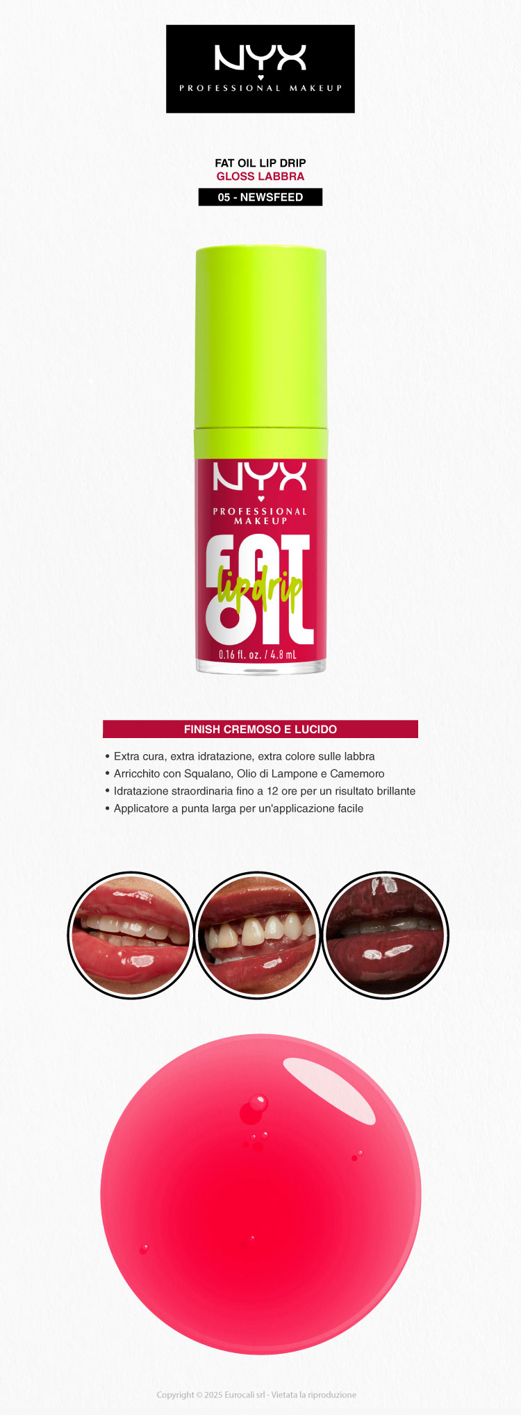 NYX Professional Makeup Fat Oil Lip Drip Gloss Labbra 05 Newsfeed