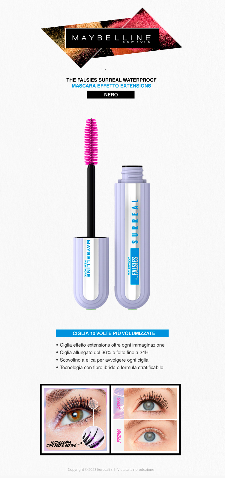 Maybelline The Falsies Surreal Waterproof Mascara effetto extensions