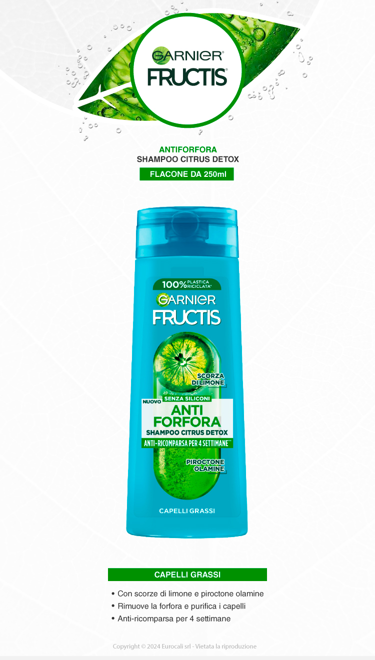 Garnier Fructis Shampoo antiforfora capelli grassi