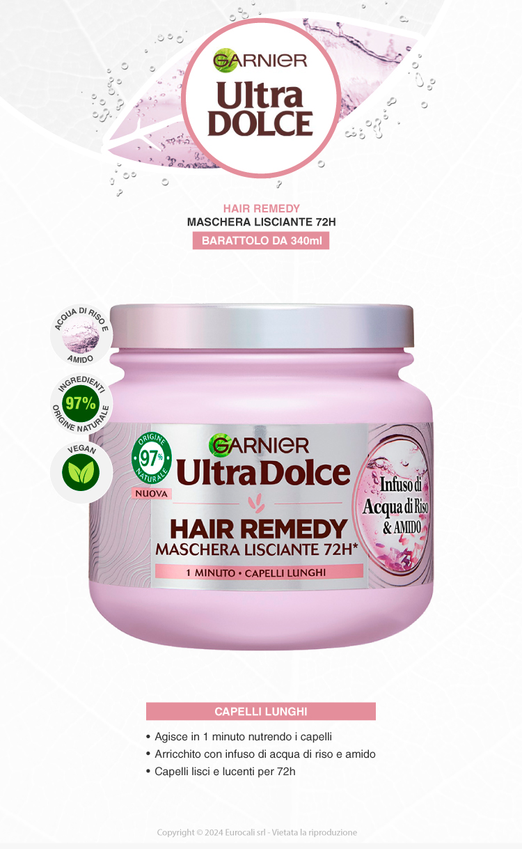 Garnier Ultra Dolce Hair Remedy Maschera Lisciante 340ml