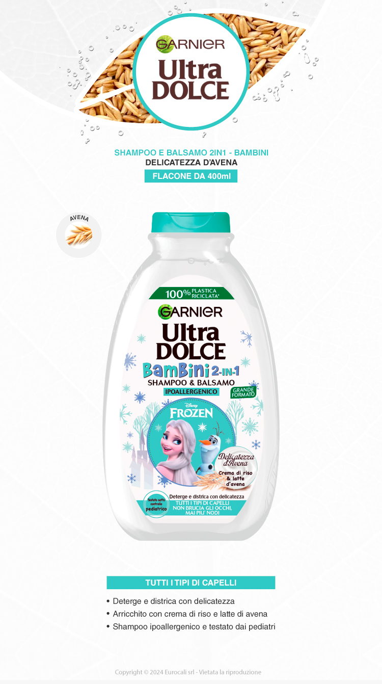 Garnier Ultra Dolce Bambini 2in1 Shampoo Balsamo Frozen 400ml
