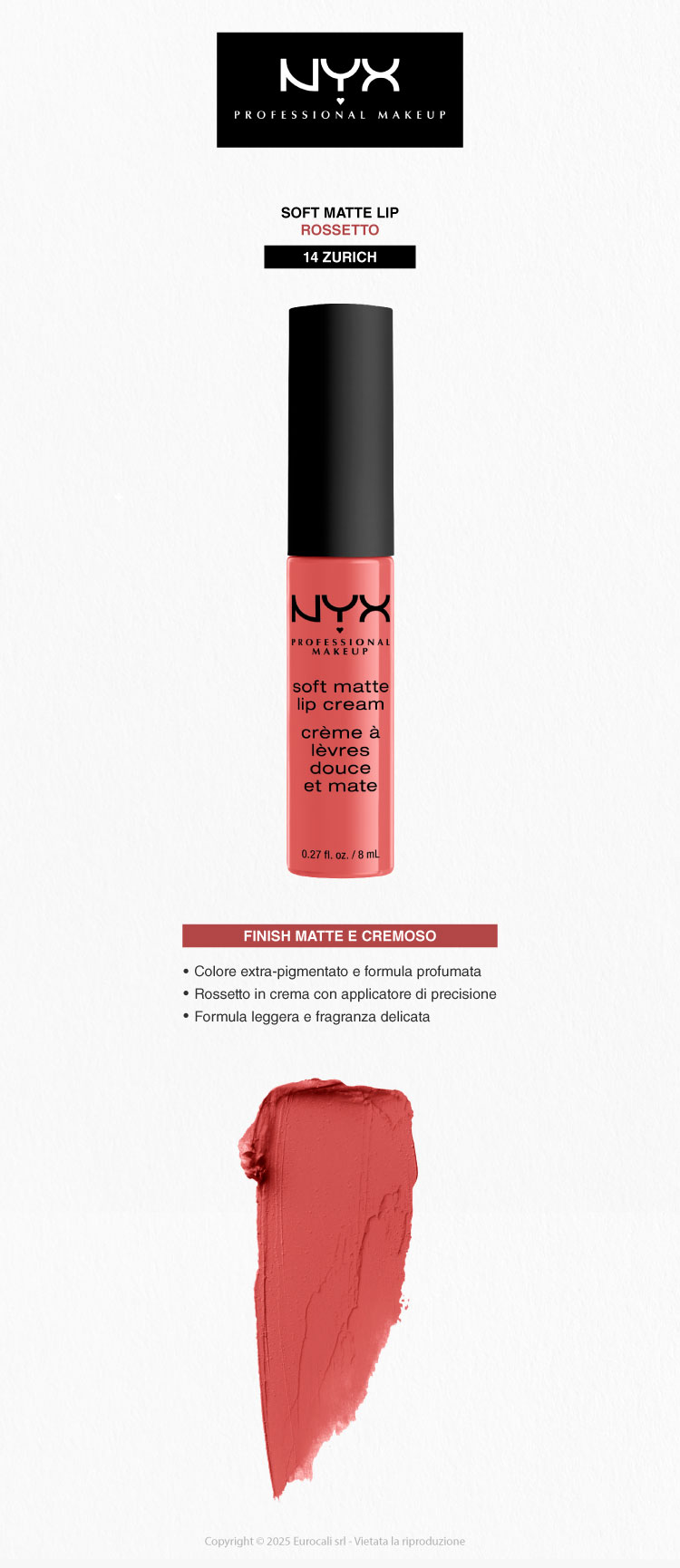 NYX Professional Makeup Soft Matte Lip Cream Rossetto