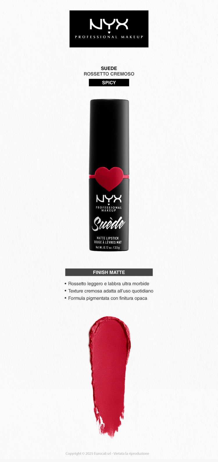 NYX Professional Makeup Suede Matte Lipstick Rossetto