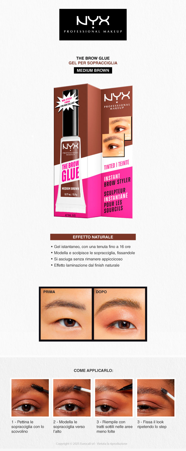 NYX Professional Makeup The Brow Glue Gel Sopracciglia