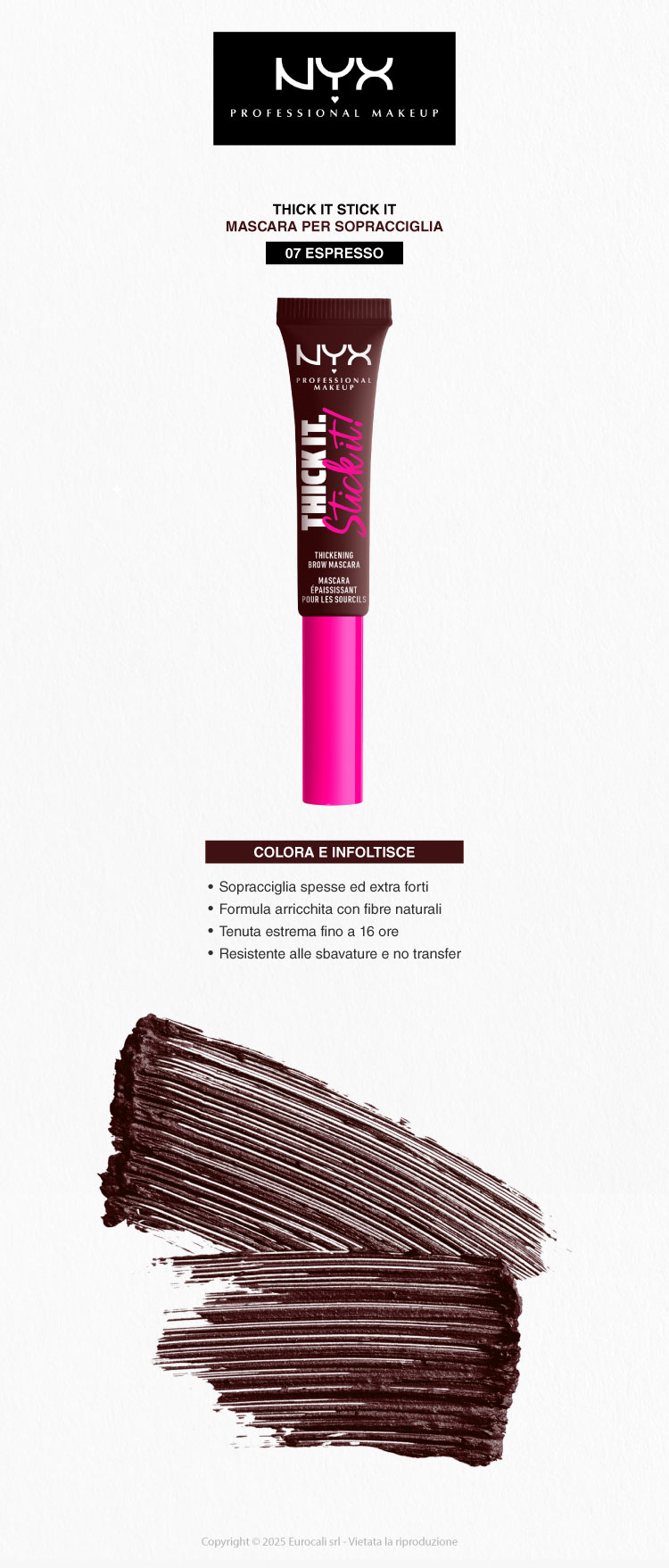 NYX Professional Makeup Thick It Stick It Mascara per Sopracciglia