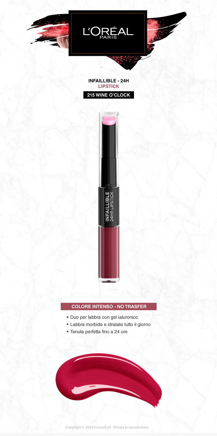 L'Oréal Paris Infaillible 24HR Lipstick 215 Wine O'Clock