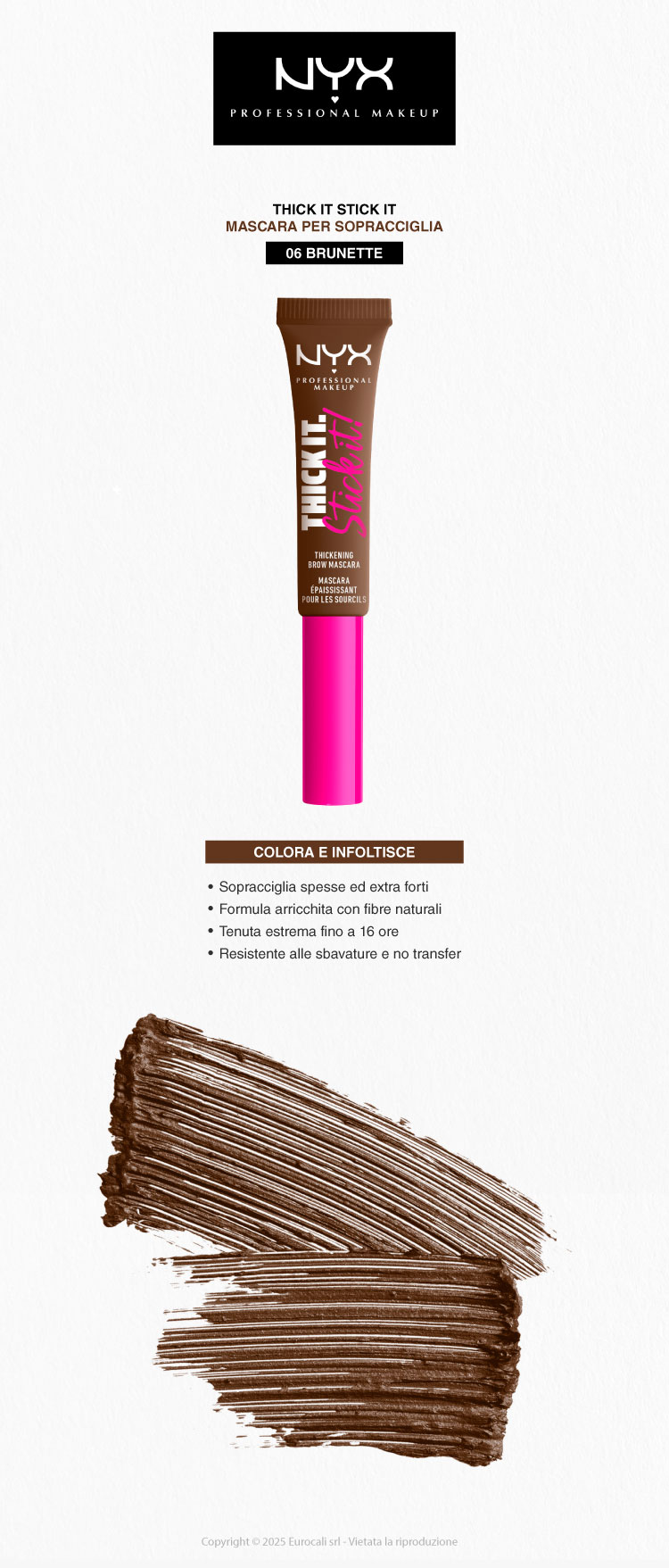NYX Professional Makeup Thick It Stick It Mascara per Sopracciglia