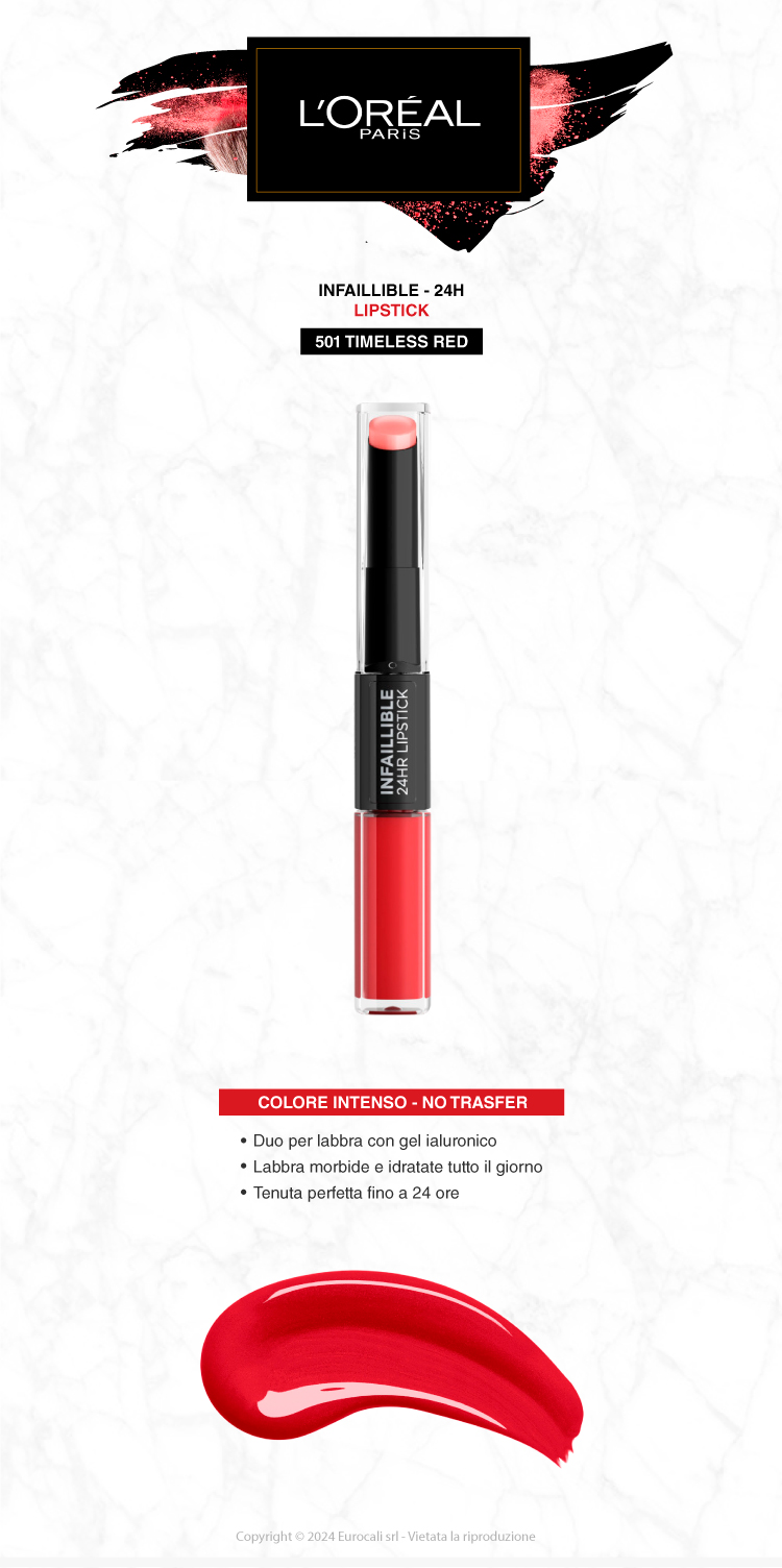 L'Oréal Paris Infaillible 24HR Lipstick 501 Timeless Red