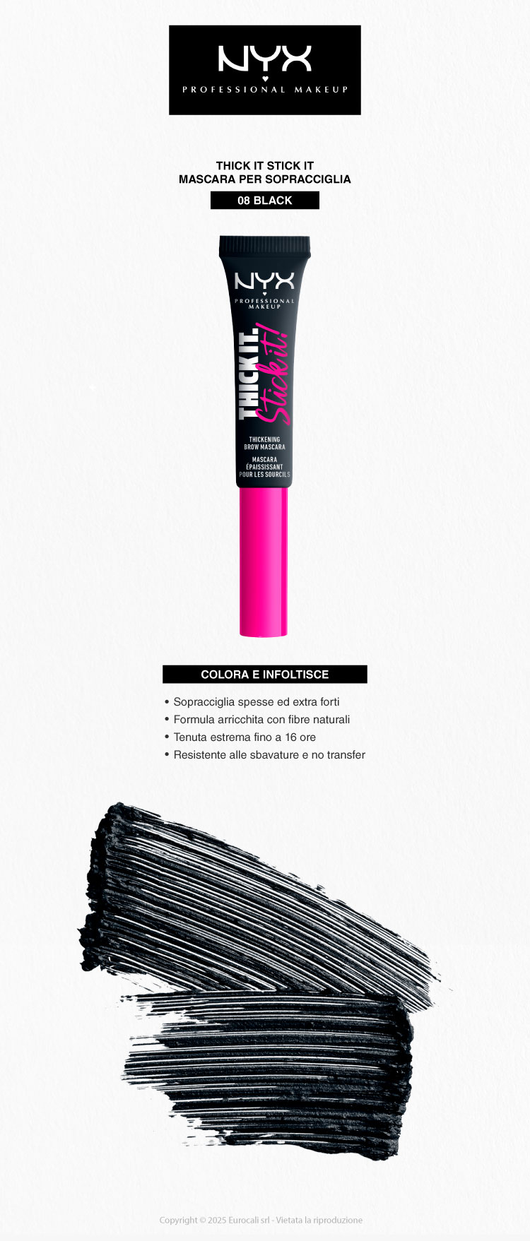 NYX Professional Makeup Thick It Stick It Mascara per Sopracciglia