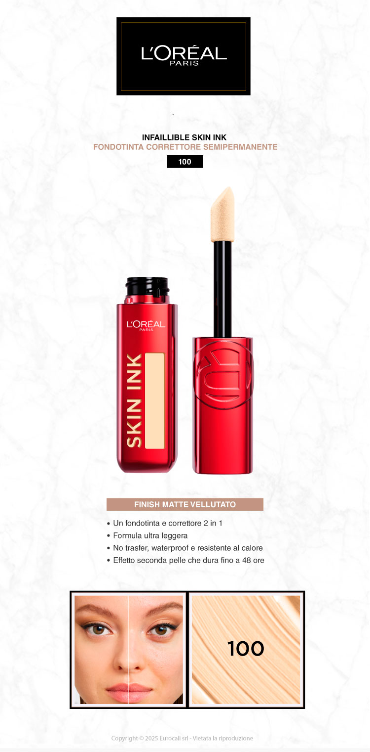 L'Oréal Paris Skin Ink fondotinta correttore 2in1 semipermanente